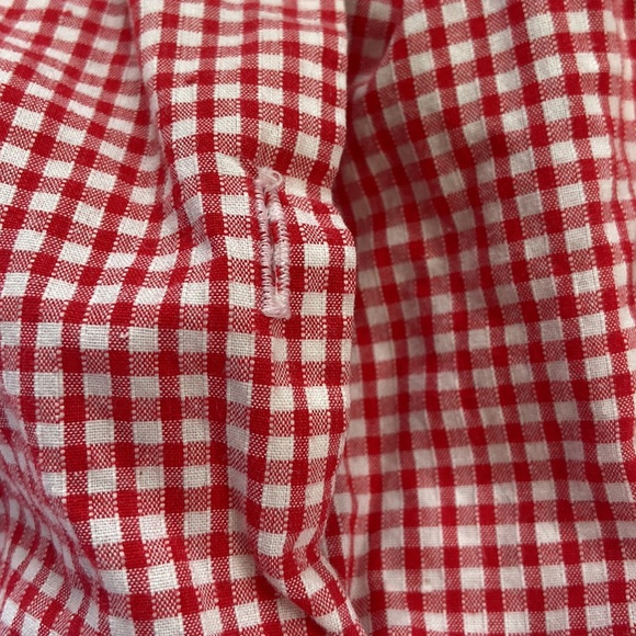 Girls Vintage Size 6-9M One Piece Gingham RomperJumper MISSING ONE BUTTON - Picture 4 of 6